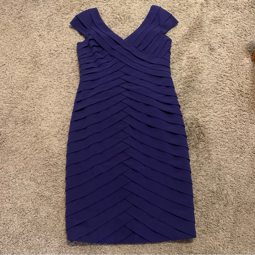 NWT Carmen Marc Valvo Purple Cocktail Dress 12